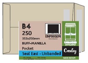 image | 170a9b33de2b8461c1404b4031ba27d1 | CROXLEY JD99SEM B4 Brown Seal Easi Envelopes - Unbanded | Croxley SA