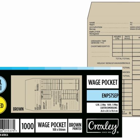 image | 301d52d9a5bd7465c93eb96a093af0ec | CROXLEY JD57SEP Printed Wage Pocket - Latex Seal Easi No.57 | Croxley SA