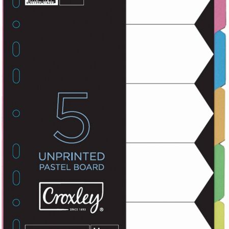 image | 3f1358c73c9b9faf29702447fa78402a | CROXLEY JD1477 160GSM Rainbow Dividers 5 Part | Croxley SA