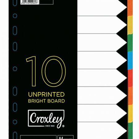 image | 5cc14211d2414e806dcb864811723a3f scaled | CROXLEY JD1480 160GSM Rainbow Bright Colour Dividers 10 Part | Croxley SA