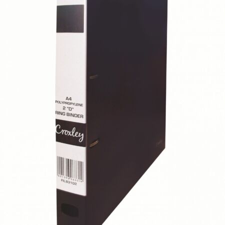 image | 70076c2702a240f59c4d854c5065c12f scaled | CROXLEY 2D Polypropylene Ring Binder Black | Croxley SA