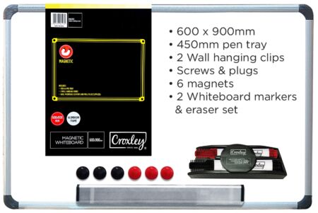 image | 809b9d405f8cf93cec484e6da312c054 | CROXLEY White Board+Accs 600x900mm Magnetic | Croxley SA