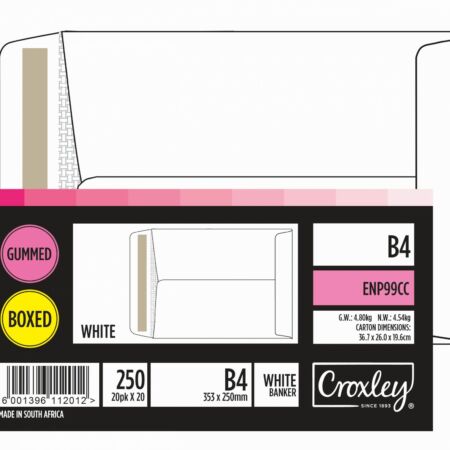 image | 8b00f123f659ed75466782a38848fc5c scaled | CROXLEY JD99CC B4 White Gummed Envelopes - Unbanded | Croxley SA