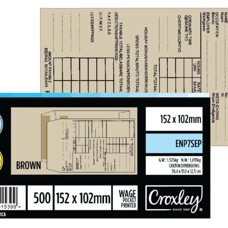 image | 97c637e32e0125329d2523cb119cef58 | CROXLEY JD7SEP Printed Wage Pocket - Latex Seal Easi No.7 - | Croxley SA