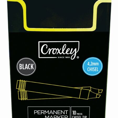 image | b8f8babc00d7ac97301912c0ba39eefe | CROXLEY Permanent Marker Black Chisel | Croxley SA