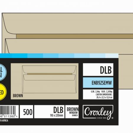 image | ccb826b5a5096c86d68772ad71b4783b scaled | CROXLEY JD92SEMW DLB (Banker) Brown Window Seal Easi Envelop | Croxley SA