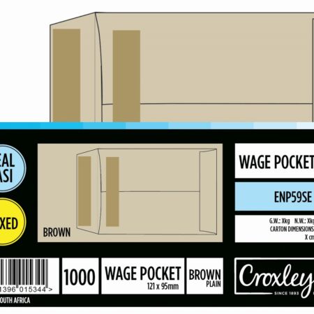 image | dde1f2fa878cd7cc9d9edeee45f03ed7 | CROXLEY JD59SE Plain Wage Pocket - Latex Seal Easi No.59 - | Croxley SA