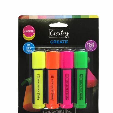 image | e2508e574c418602f3730dea074b2862 scaled | CROXLEY CREATE Assorted Highlighters 4 Carded | Croxley SA