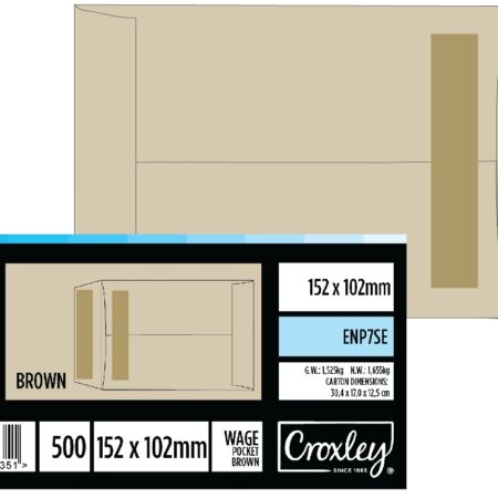 image | eb10311ea5174acf102063e9695fb4ad | CROXLEY JD7SE Plain Wage Pocket - Latex Seal Easi No.7 - 15 | Croxley SA