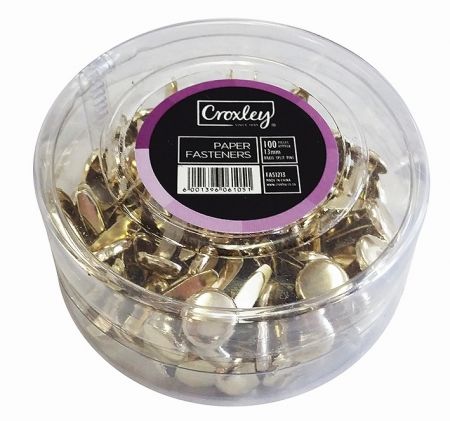 CROXLEY 31mm Paper Fasteners Pack of 100's