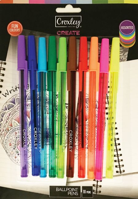 image | 07fdf0c0a679f10e0287484c4f032cfc | CROXLEY CREATE BallPoint Pen Fun Assorted Pack of 10 | Croxley SA