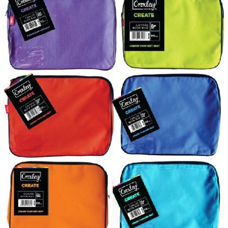 image | 09b27ce8eccd2147ba554666efa2fad9 | CROXLEY CREATE Canvas Gusset Book Bag Assorted Pack of 6 | Croxley SA