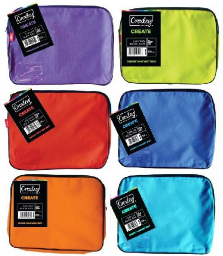 image | 09b27ce8eccd2147ba554666efa2fad9 | CROXLEY CREATE Canvas Gusset Book Bag Assorted Pack of 6 | Croxley SA