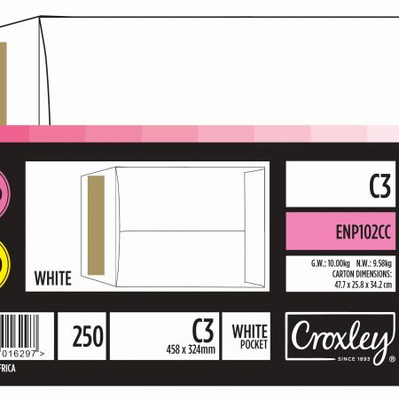 image | 170363dde9ce2f324fc94ff43826d98b | CROXLEY JD102CC C3 White Gummed Envelopes - Unbanded | Croxley SA