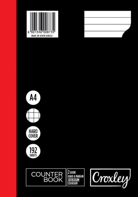 image | 1a25679ebec4a623788188794c5ace77 | CROXLEY JD161 2-Quire 192 Page Ruled Quad & Margin A4 | Croxley SA