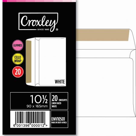 image | 1e83dc254ef181bf8b1f08a2fd2b9bcc | CROXLEY JD 10 and a Half Linen Faced White Gummed Envelopes | Croxley SA