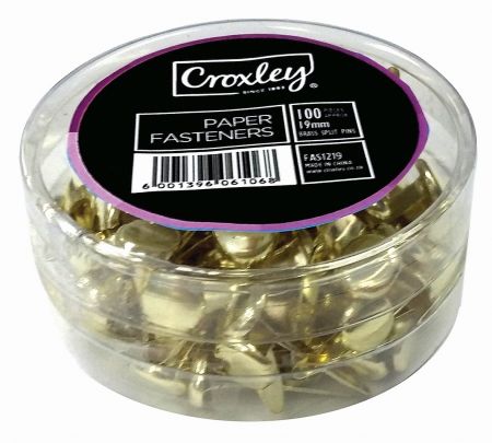 image | 256b7418f33f91a807fb33ed6fe09286 | CROXLEY 19mm Paper Fasteners Pack of 100's | Croxley SA