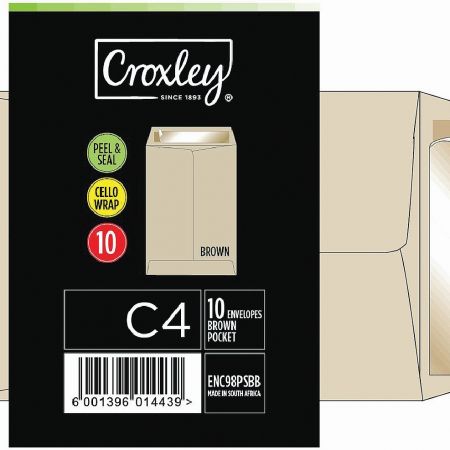 image | 258771939d7cbb4d58b8bb4e7b61f3b3 | CROXLEY JD98PSBB C4 Brown Peel & Seal Envelopes - Cellowrapp | Croxley SA