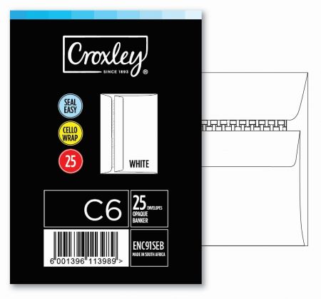 image | 3b2d68c290de12d59ed0f8440da5130d | CROXLEY JD91SEB C6 White Seal Easi Envelopes - Cellowrapped | Croxley SA