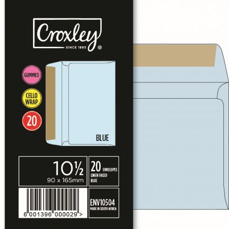 image | 403c75862c27d1652bd181ec9b980d70 | CROXLEY JD 10 and a Half Linen Faced Blue Gummed Envelopes | Croxley SA