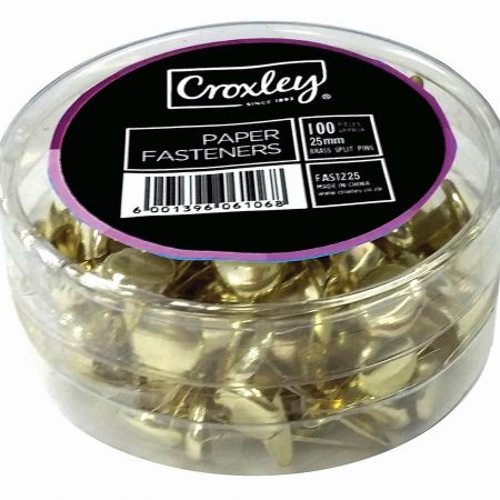 image | 442275e88583ba70f5277f69e1f688ce | CROXLEY 25mm Paper Fasteners Pack of 100's | Croxley SA