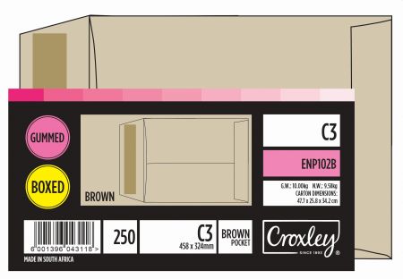 image | 4a6a547840cbd406aaa161ede5fcffea scaled | CROXLEY JD102B C3 Brown Gummed Envelopes - Unbanded | Croxley SA