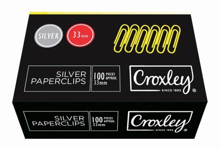 image | 58ec1c65208b61bc8f5a112b3ac4a97d | CROXLEY 33mm Silver Paper Clips 100's | Croxley SA