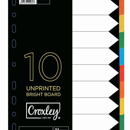 image | 5cc14211d2414e806dcb864811723a3f | CROXLEY JD1480 160GSM Rainbow Bright Colour Dividers 10 Part | Croxley SA