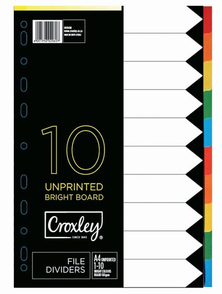 image | 5cc14211d2414e806dcb864811723a3f scaled | CROXLEY JD1480 160GSM Rainbow Bright Colour Dividers 10 Part | Croxley SA