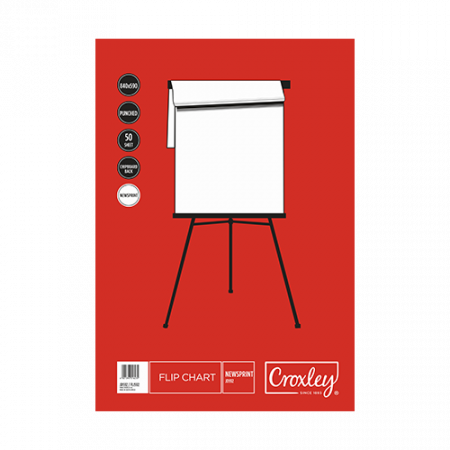 image | 6a058e6fc08550cb69308f7671c2c3df | CROXLEY JD592 Flip Chart 50 Sheet Newsprint | Croxley SA