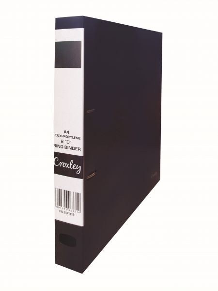 image | 70076c2702a240f59c4d854c5065c12f scaled | CROXLEY 2D Polypropylene Ring Binder Black | Croxley SA