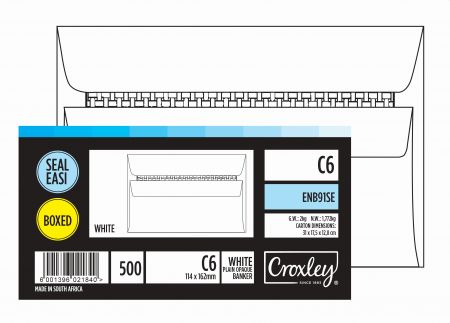 image | 7b6f990d64bd7cf05ff0a95a0084b7e1 scaled | CROXLEY JD 91SE C6 White Seal Easi Envelopes - Unbanded | Croxley SA