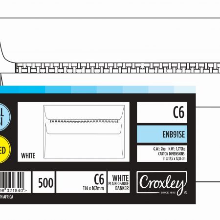 image | 7b6f990d64bd7cf05ff0a95a0084b7e1 | CROXLEY JD 91SE C6 White Seal Easi Envelopes - Unbanded | Croxley SA