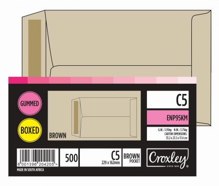 image | 8328762d45dcf759785d3826210677ae scaled | CROXLEY JD95KM C5 Brown Gummed Envelopes - Unbanded | Croxley SA