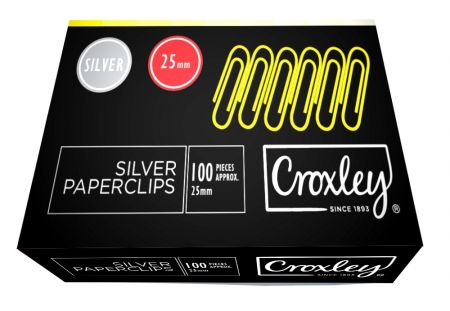 image | b9f62bbf699d20172f9805ba2c684203 | CROXLEY 25mm Sm/Silver Paper clips Box100 | Croxley SA