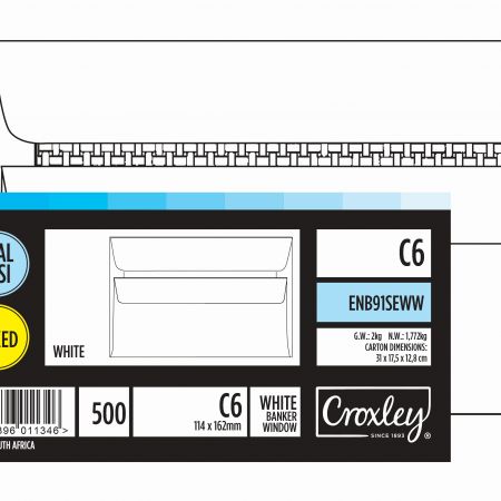 image | c5e0ed361f23353810e93f335274c708 | CROXLEY JD91SEWW C6 White Window Seal Easi Envelopes - Unban | Croxley SA