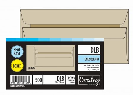 image | ccb826b5a5096c86d68772ad71b4783b scaled | CROXLEY JD92SEMW DLB (Banker) Brown Window Seal Easi Envelop | Croxley SA