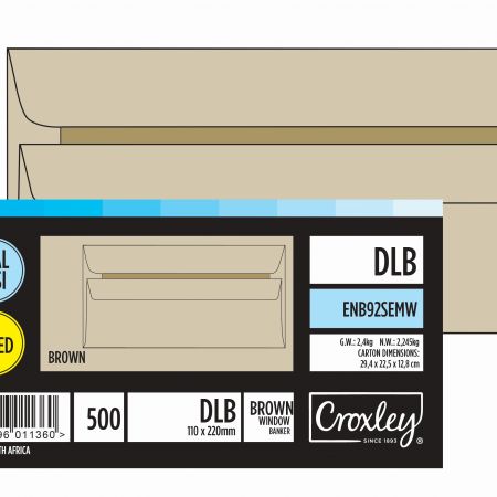 image | ccb826b5a5096c86d68772ad71b4783b | CROXLEY JD92SEMW DLB (Banker) Brown Window Seal Easi Envelop | Croxley SA