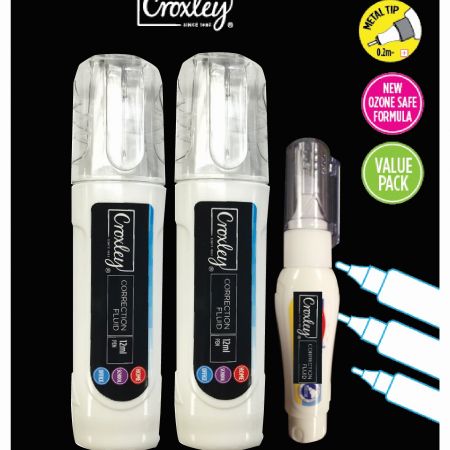 image | d5a3a8e344d102365aee2de66f1753d0 | CROXLEY Correction Pens 12ml+12ml+4ml | Croxley SA