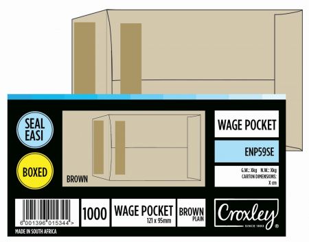 image | dde1f2fa878cd7cc9d9edeee45f03ed7 | CROXLEY JD59SE Plain Wage Pocket - Latex Seal Easi No.59 - | Croxley SA