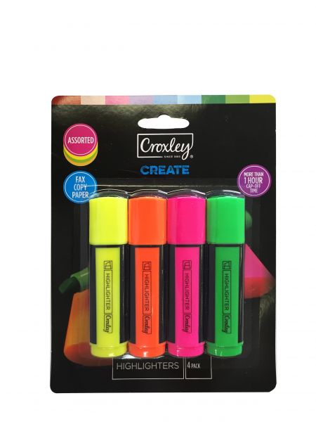 image | e2508e574c418602f3730dea074b2862 scaled | CROXLEY CREATE Assorted Highlighters 4 Carded | Croxley SA