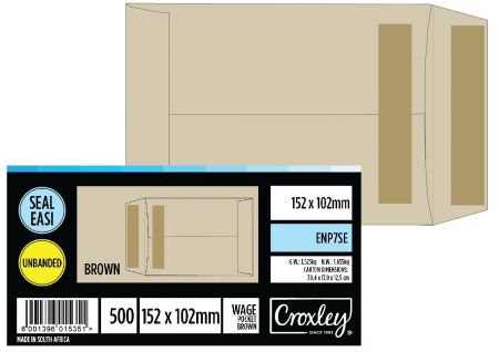 image | eb10311ea5174acf102063e9695fb4ad | CROXLEY JD7SE Plain Wage Pocket - Latex Seal Easi No.7 - 15 | Croxley SA