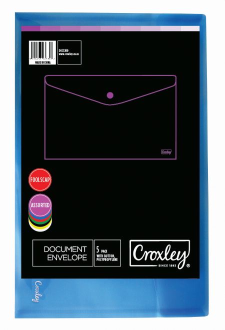 image | f378471adcb1dab63466ed076ec9828e scaled | CROXLEY Foolscap Envelope (Assorted Colours) (Packet of 5) | Croxley SA