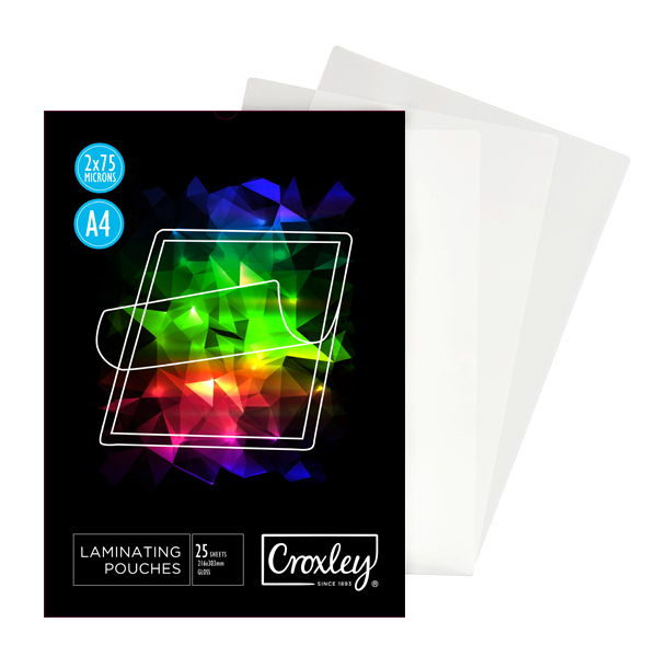 CROXLEY A4 Laminating Pouches 25 Sheets