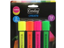 CROXLEY CREATE Assorted Highlighters 4 Carded 4 image | | CROXLEY CREATE Assorted Highlighters 4 Carded | Croxley SA